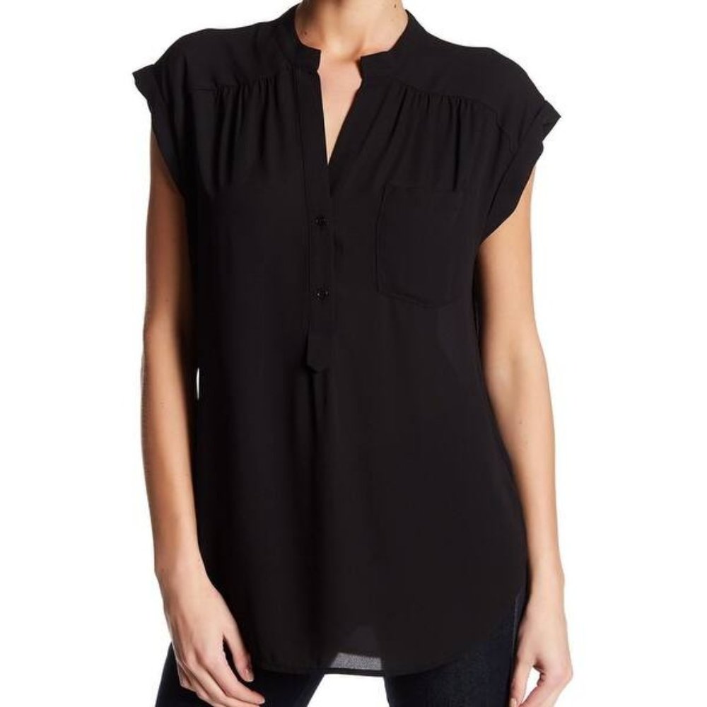 Pleione Black High Low Top with Pocket